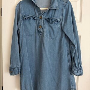 Denim Long Sleeve Shirt Dress